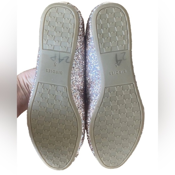 Birdies Starling Flat Loafers Disco Ball Glitter Rose Gold Pink Slip On Size 5 - Picture 6 of 7